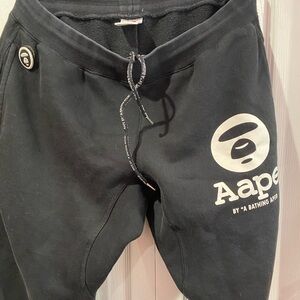 BAPE AAPE BLACK SWEATPANTS SIZE L